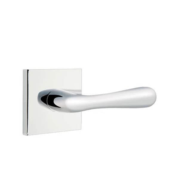 Emtek - Passage, Square Rosette, Basel Lever, RH, US26 - Polished Chrome
