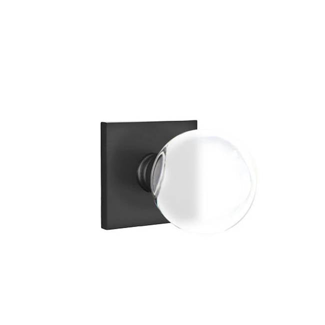 Emtek - Dummy, Square Rosette, Bristol Crystal Knob, US19 - Flat Black