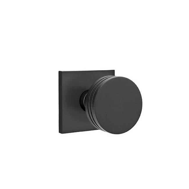 Emtek - Concealed, Passage, Square Rosette, Bern Knob, US19 - Flat Black