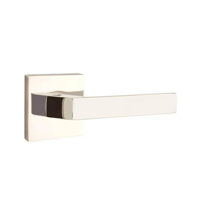 Emtek - Concealed, Privacy, Square Rosette, Dumont Lever, US14 - Polished Nickel