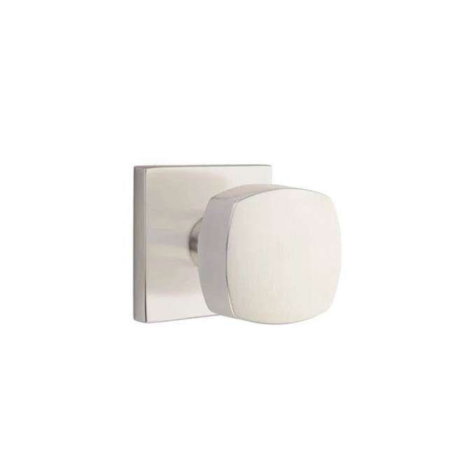 Emtek - Dummy, Square Rosette, Freestone Square Knob, US15 - Satin Nickel