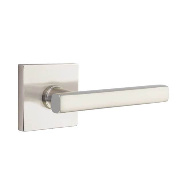 Emtek - Passage, Square Rosette, Freestone Lever, RH, US15 - Satin Nickel
