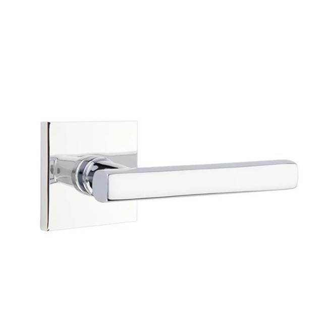 Emtek - Passage, Square Rosette, Freestone Lever, LH, US26 - Polished Chrome