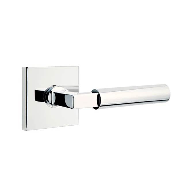 Emtek - Passage, Square Rosette, Hercules Lever, LH, US26 - Polished Chrome