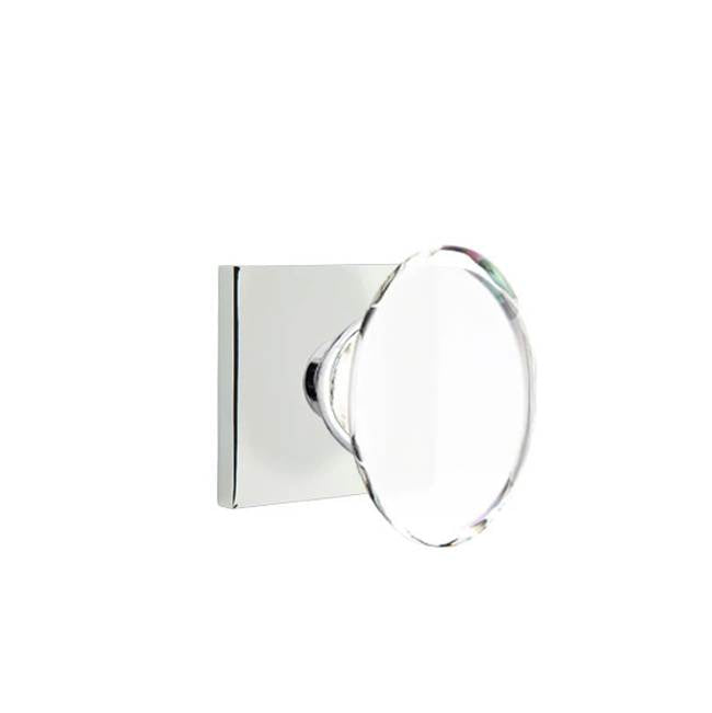 Emtek - Dummy, Square Rosette, Hampton Crystal Knob, US26 - Polished Chrome