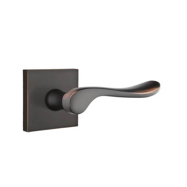 Emtek - Privacy, Square Rosette, Luzern Lever, LH, US10B - Oil Rubbed Bronze