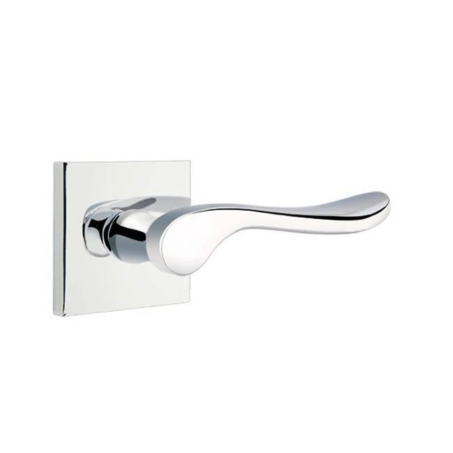 Emtek - Passage, Square Rosette, Luzern Lever, LH, US26 - Polished Chrome