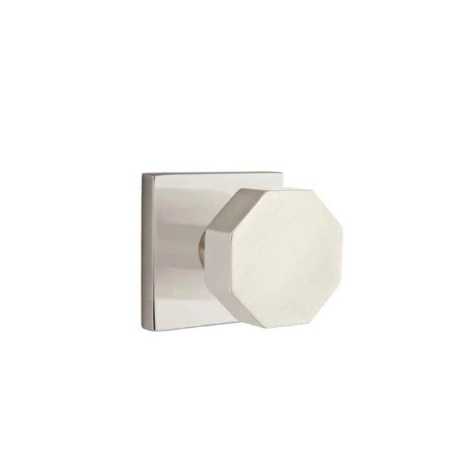 Emtek - Concealed, Passage, Square Rosette, Octagon Knob, US15 - Satin Nickel