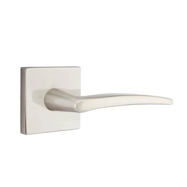 Emtek - Privacy, Square Rosette, Poseidon Lever, LH, US15 - Satin Nickel