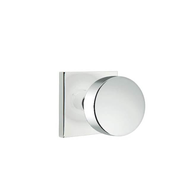 Emtek - Privacy, Square Rosette, Round Knob, US26 - Polished Chrome