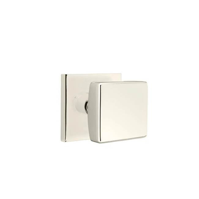 Emtek - Privacy, Square Rosette, Square Knob, US14 - Polished Nickel