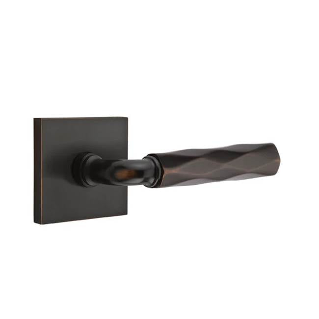 Emtek - Privacy, Square Rosette US10B, R-Bar Stem US10B, Tribeca Handle US10B RH - Oil Rubbed Bronze