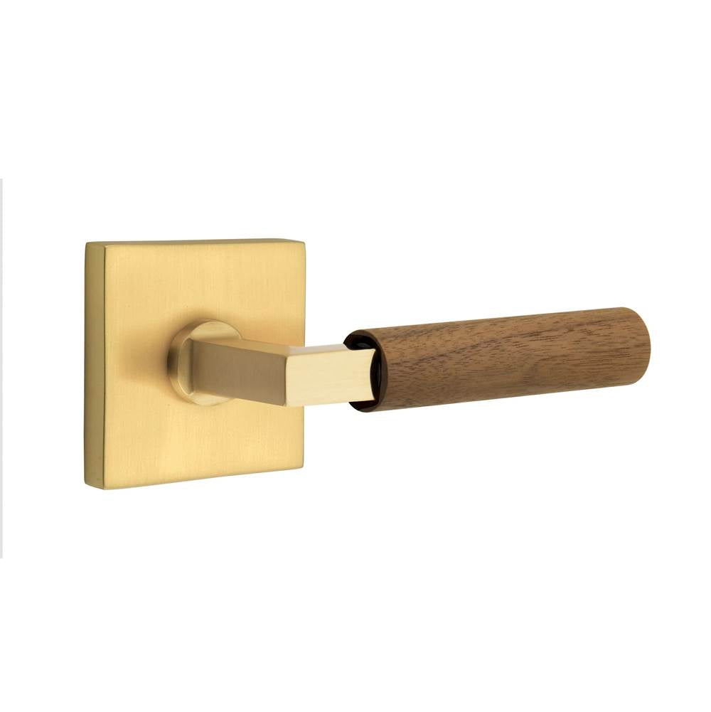 Emtek - Select Privacy, Square Rosette US7, L-Square Stem US7, Dark Walnut Handle, RH - French Antique