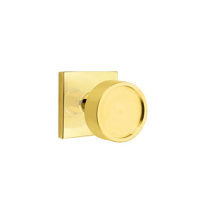 Emtek - Passage, Square Rosette, Verve Knob, US3NL - Unlacquered Brass
