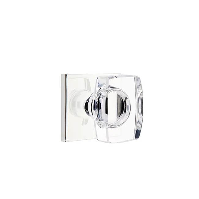 Emtek - Dummy, Square Rosette, Windsor Crystal Knob, US26 - Polished Chrome