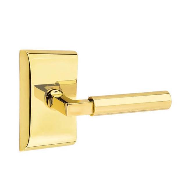 Emtek - Passage, Neos Rosette, Hercules Lever, LH, US3NL - Unlacquered Brass