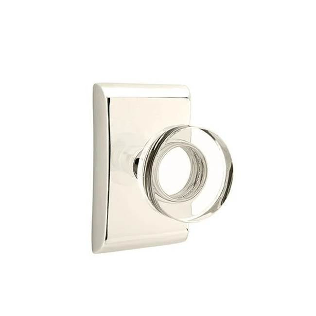 Emtek - Privacy, Neos Rosette, Modern Disc Crystal Knob, US14 - Polished Nickel