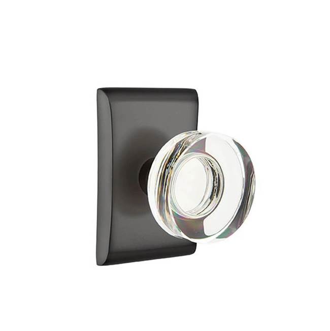Emtek - Dummy, Neos Rosette, Modern Disc Crystal Knob, US19 - Flat Black