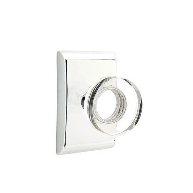 Emtek - Passage, Neos Rosette, Modern Disc Crystal Knob, US26 - Polished Chrome