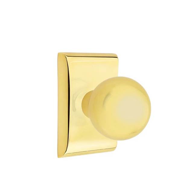 Emtek - Passage, Neos Rosette, Orb Knob, US3NL - Unlacquered Brass
