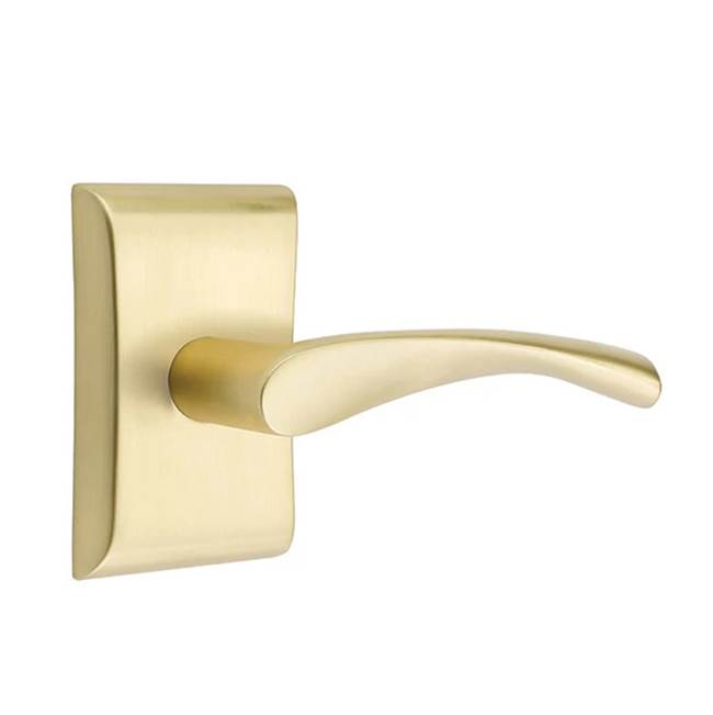 Emtek - Privacy, Neos Rosette, Triton Lever, RH, US4 - Satin Brass