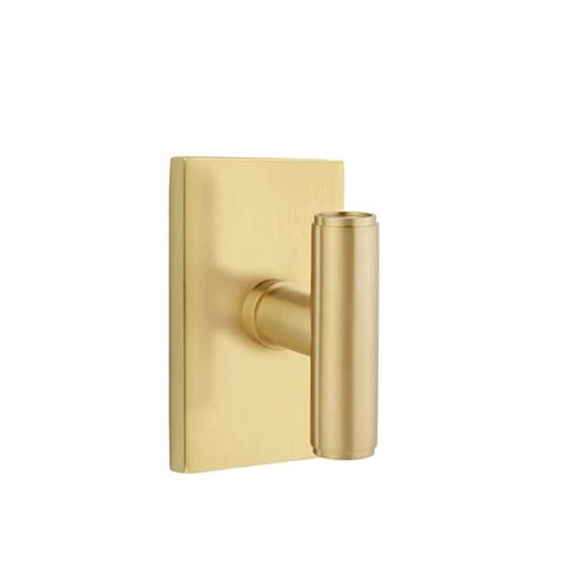 Emtek - Dummy, Modern Rectangular Rosette, The Ace Knob, US4 - Satin Brass