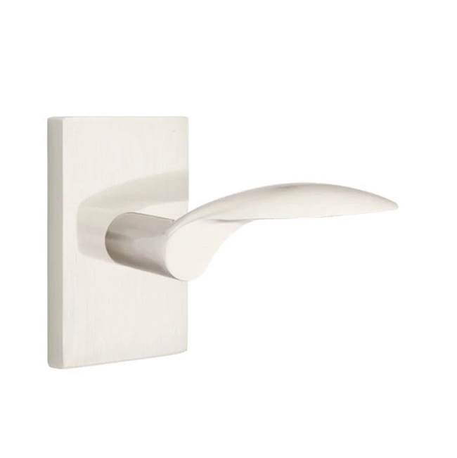 Emtek - Passage, Modern Rectangular Rosette, Mercury Lever, RH, US15 - Satin Nickel