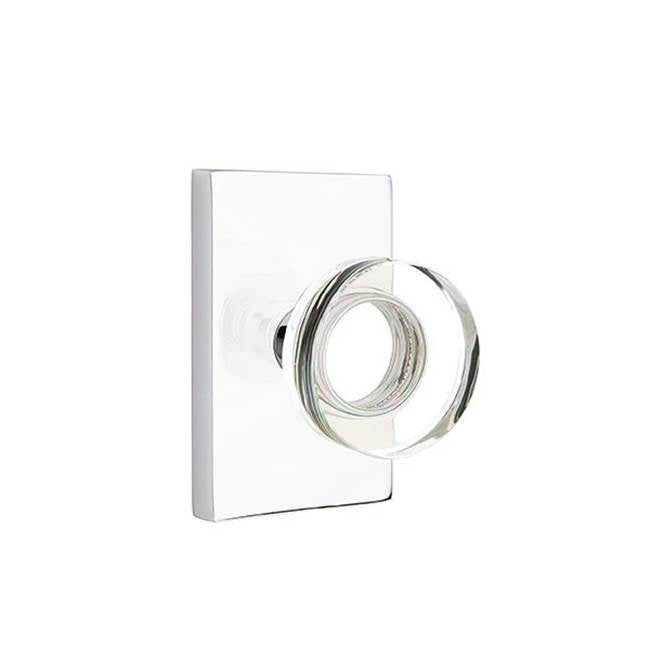 Emtek - Dummy, Modern Rectangular Rosette, Modern Disc Crystal Knob, US26 - Polished Chrome
