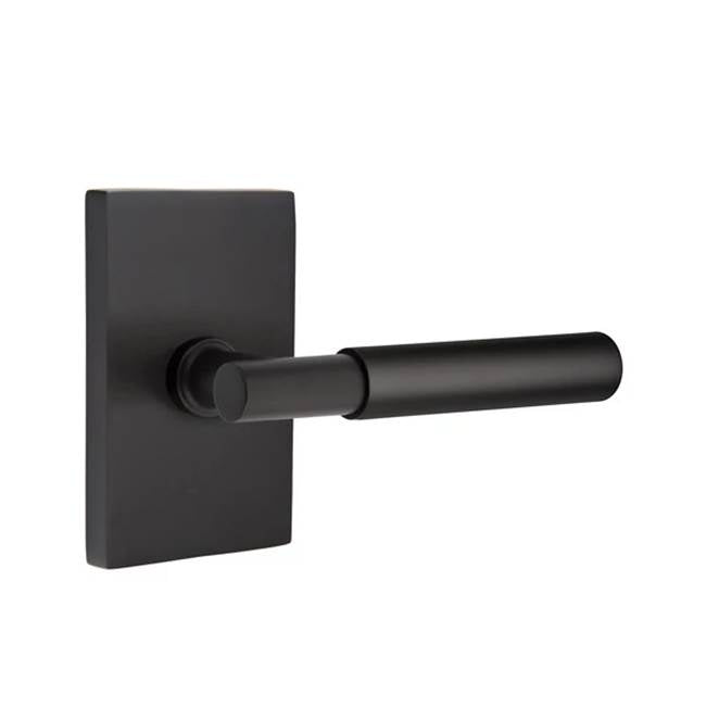Emtek - Passage, Modern Rectangular Rosette, Myles Lever, LH, US19 - Flat Black