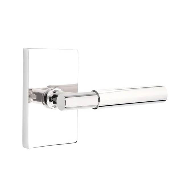 Emtek - Concealed, Passage, Modern Rectangular Rosette, Myles Lever, US26 - Polished Chrome