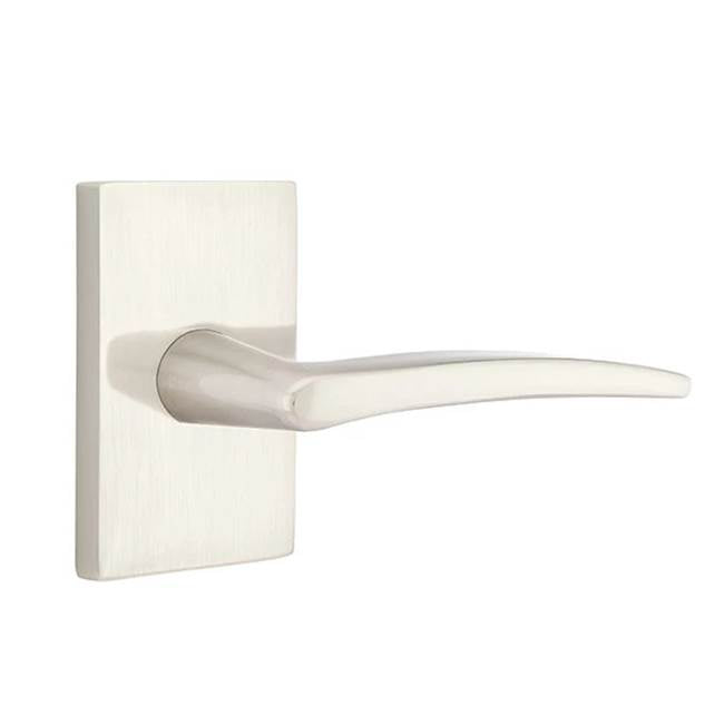 Emtek - Concealed, Privacy, Modern Rectangular Rosette, Poseidon Lever, US15 - Satin Nickel