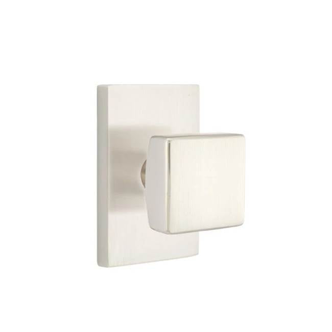 Emtek - Dummy, Modern Rectangular Rosette, Square Knob, US15 - Satin Nickel