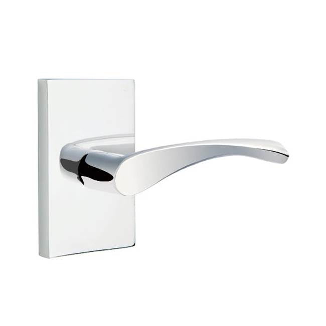 Emtek - Passage, Modern Rectangular Rosette, Triton Lever, RH, US26 - Polished Chrome