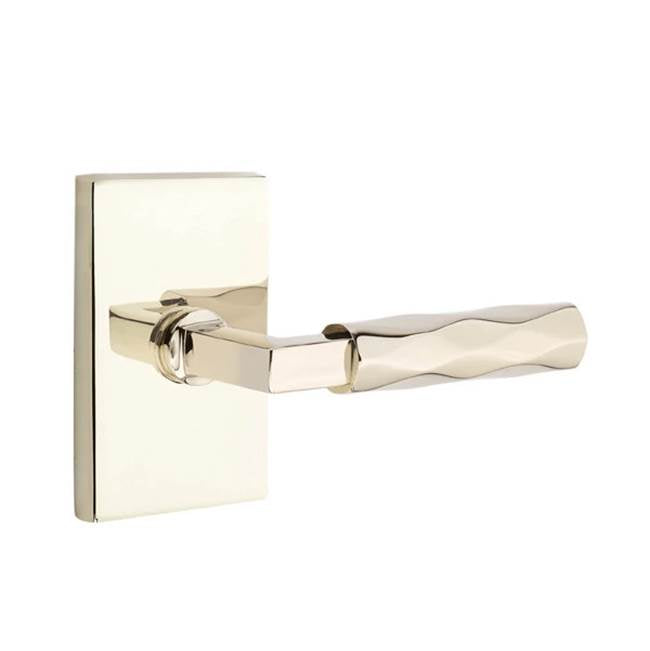 Emtek - Dummy, Modern Rectangular Rosette US14, L-Square Stem US14, Tribeca Handle US14 - Polished Nickel