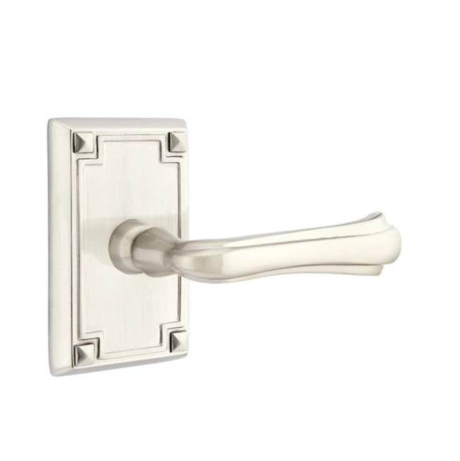 Emtek - Passage, Arts and Crafts Rectangular Rosette, Wembley Lever, LH, US15 - Satin Nickel