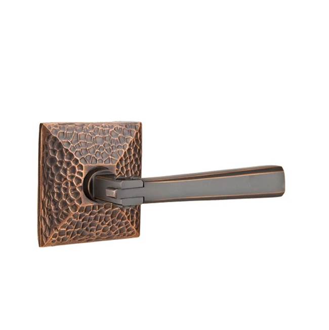Emtek - Passage, Hammered Rosette, Arts and Crafts Lever, LH, US10B - Oil Rubbed Bronze