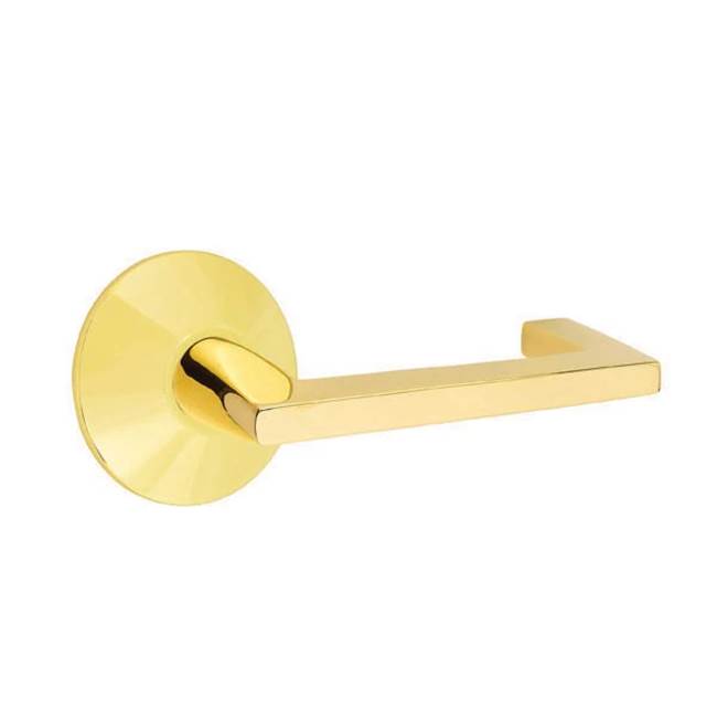 Emtek - Passage, Modern Rosette, Argos Lever, LH, US3NL - Unlacquered Brass