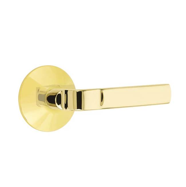 Emtek - Concealed, Privacy, Modern Rosette, Aston Lever, US3NL - Unlacquered Brass