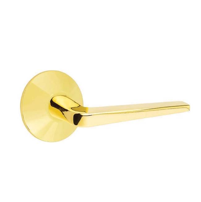 Emtek - Passage, Modern Rosette, Athena Lever, RH, US3NL - Unlacquered Brass