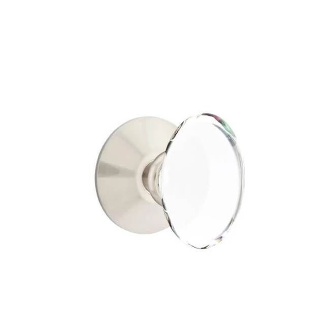Emtek - Privacy, Modern Rosette, Hampton Crystal Knob, US15 - Satin Nickel