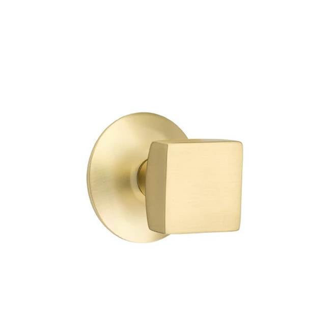 Emtek - Privacy, Modern Rosette, Square Knob, US4 - Satin Brass