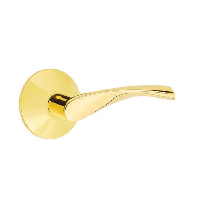 Emtek - Passage, Modern Rosette, Triton Lever, RH, US3NL - Unlacquered Brass