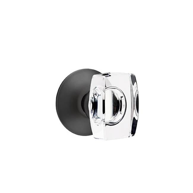 Emtek - Dummy, Modern Rosette, Windsor Crystal Knob, US19 - Flat Black