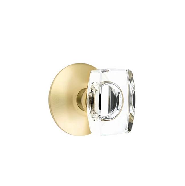 Emtek - Dummy, Modern Rosette, Windsor Crystal Knob, US4 - Satin Brass