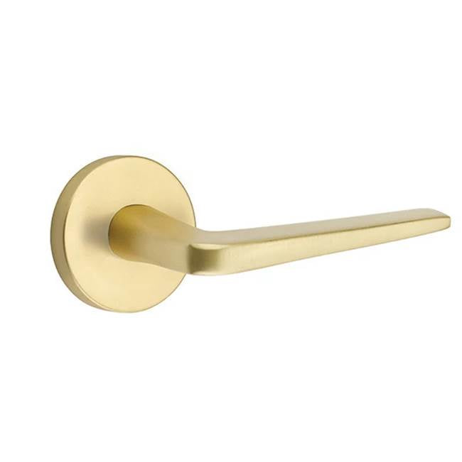 Emtek - Passage, Disk Rosette, Athena Lever, LH, US4 - Satin Brass