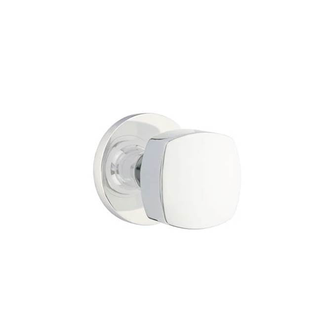 Emtek - Privacy, Disk Rosette, Freestone Square Knob, US26 - Polished Chrome