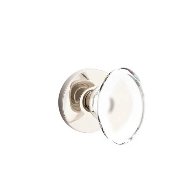 Emtek - Passage, Disk Rosette, Hampton Crystal Knob, US14 - Polished Nickel