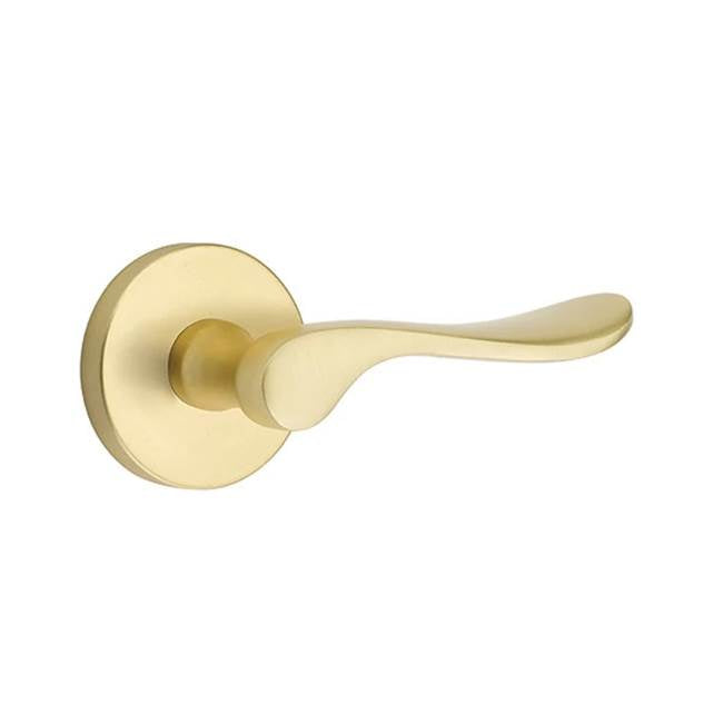 Emtek - Privacy, Disk Rosette, Luzern Lever, LH, US4 - Satin Brass