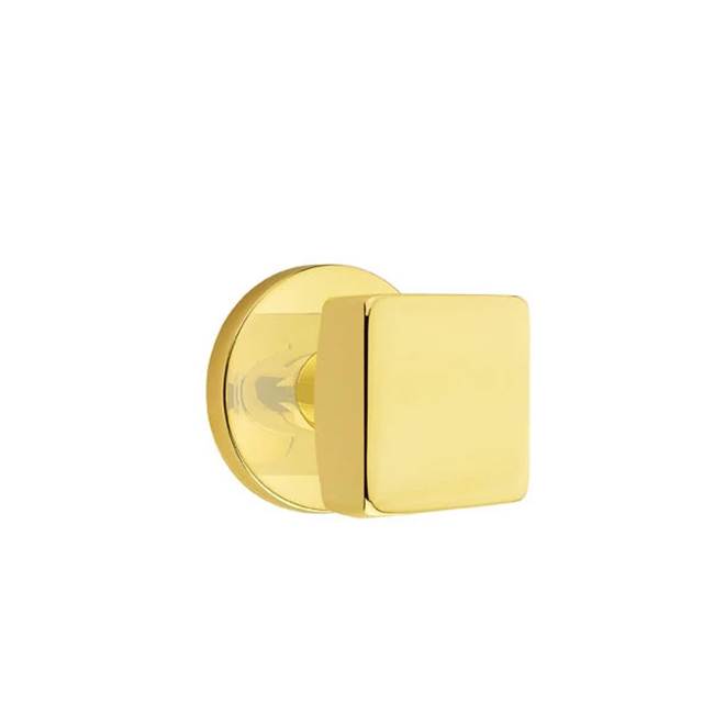 Emtek - Dummy, Disk Rosette, Square Knob, US3NL - Unlacquered Brass