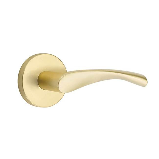 Emtek - Privacy, Disk Rosette, Triton Lever, LH, US4 - Satin Brass